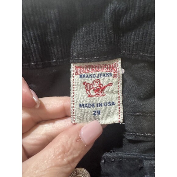 TRUE RELIGION WOMEN SKINNY BLACK CORDUROY PANT SIZE 29 (INSIDE SEEM 32/33) - Picture 7 of 11